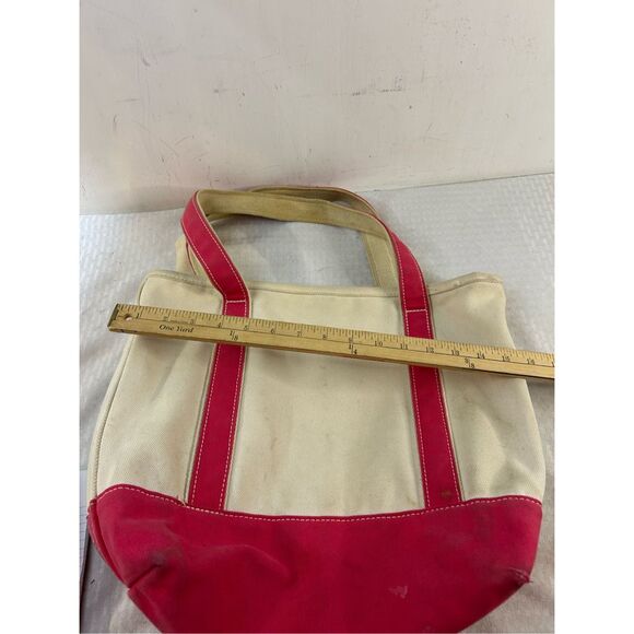 Lands End Boat tote flowers Pink Cream 15x16" (discoloration) - Picture 13 of 15